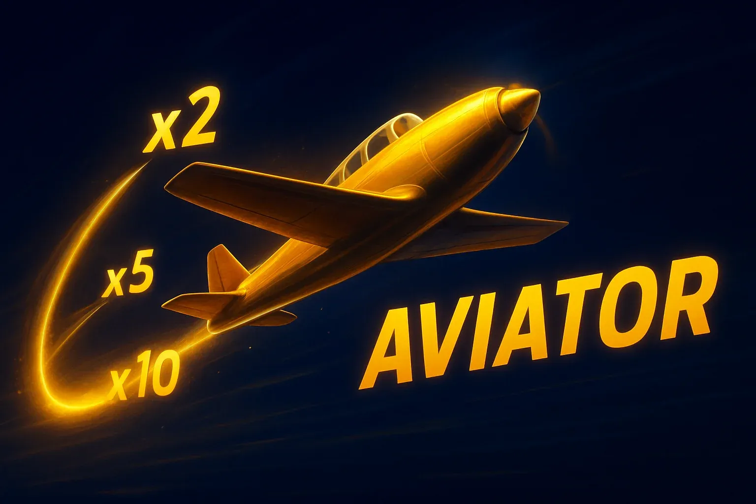 Банер за Aviator crash игра със самолет и светеща крива множители x2 x5 x10